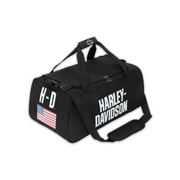 Harley-Davidson Rugged American Flag Graphic Durable Duffel Bag, Black, Harley Davidson