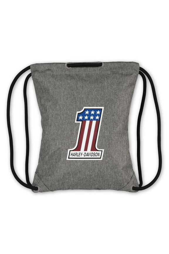 Rugged High-Density Polyester Quick-Draw Backpack - Gray, Harley Davidson