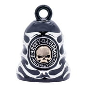 Harley-Davidson Sculpted Skull & Flames Logo Ride Bell, Black Finish HRB083, Harley Davidson