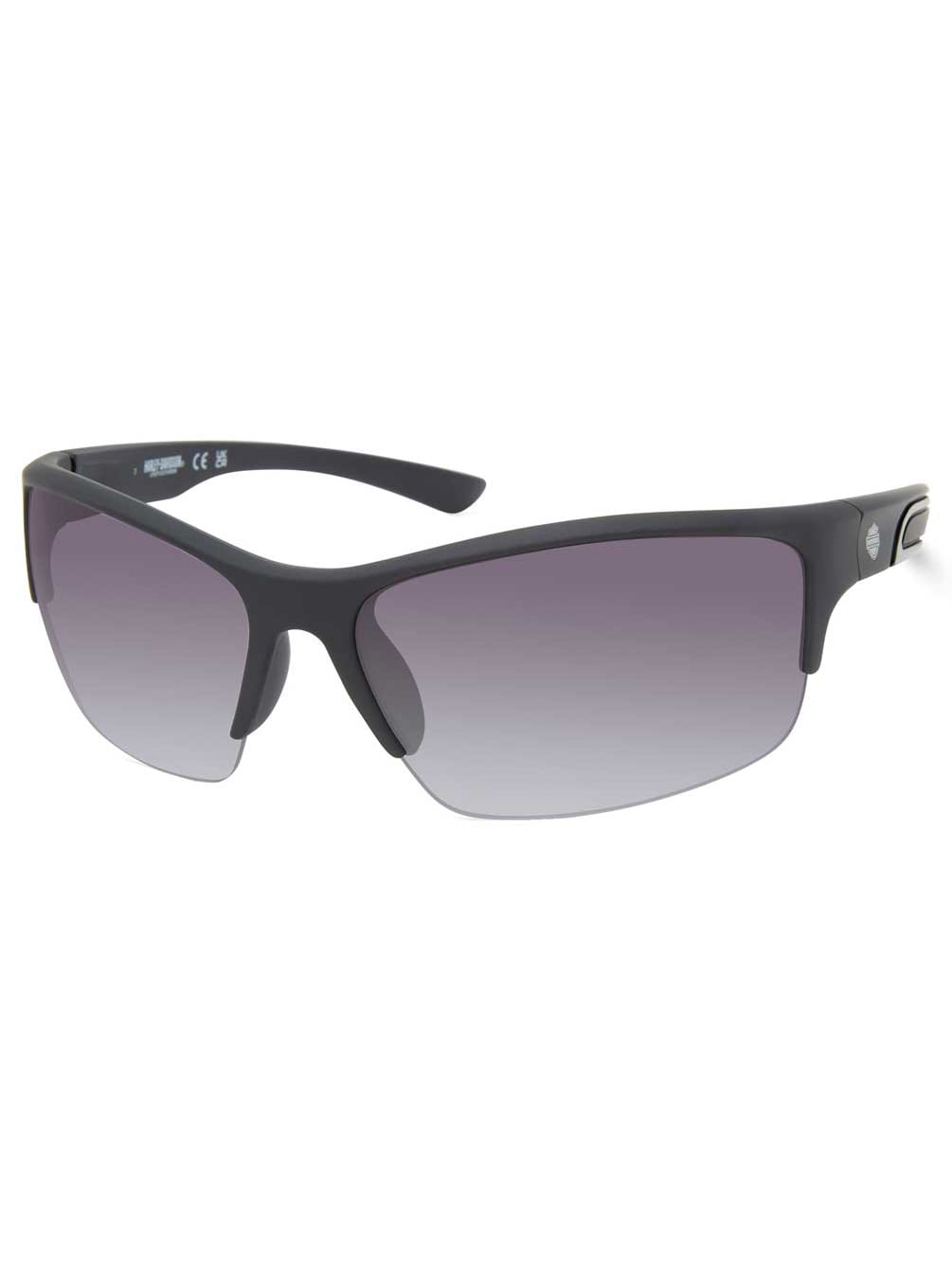 Harley-Davidson Men's Angular Wrap Sunglasses, Matte Blue Frames & Smoke Lenses, Harley Davidson