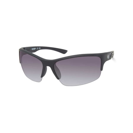 Harley-Davidson Men's Angular Wrap Sunglasses, Matte Blue Frames & Smoke Lenses, Harley Davidson