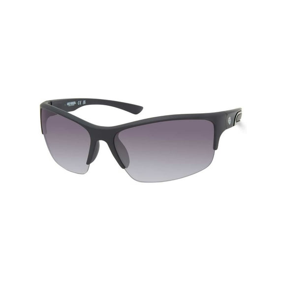Harley-Davidson Men's Angular Wrap Sunglasses, Matte Blue Frames & Smoke Lenses, Harley Davidson