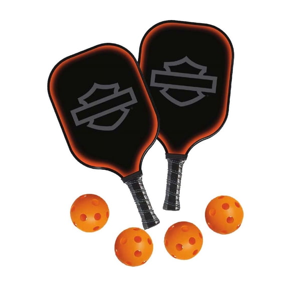 Harley-Davidson Stealth Bar & Shield Pickleball Set - Two Paddles & Four Balls, Harley Davidson
