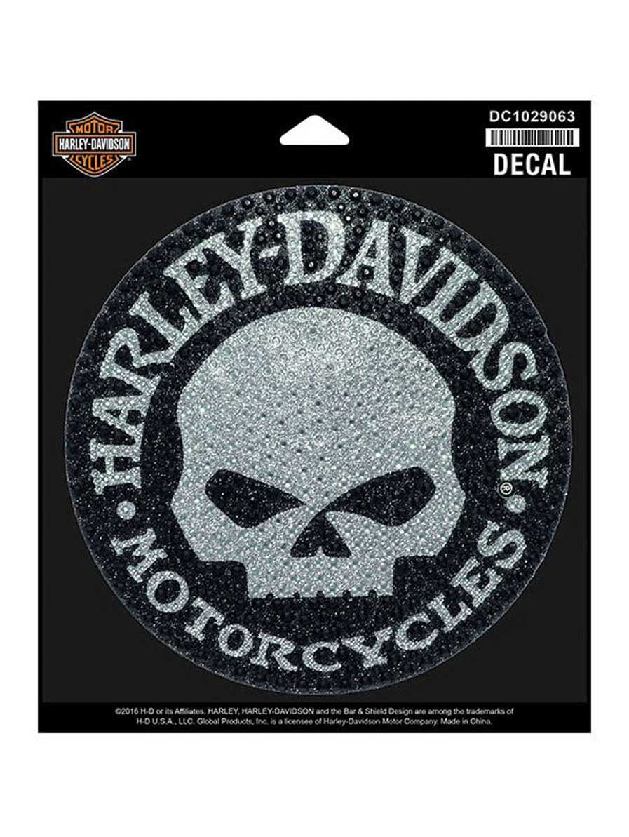 Harley-Davidson Studded Hubcap Rhinestone & Glitter Decal, Size MD  DC1029063, Harley Davidson