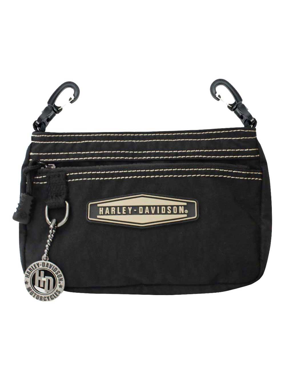 Harley-Davidson Women's Rally Collection Crinkled Nylon Crossbody Purse - Black