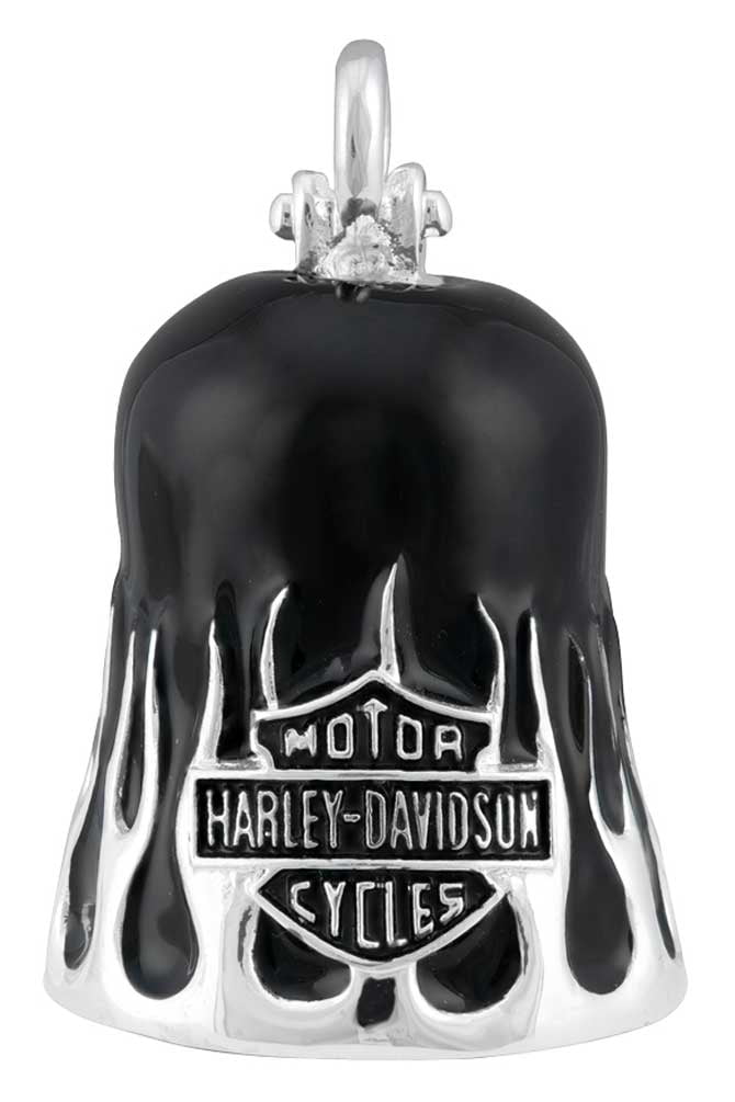 Harley-Davidson Textured Flames Bar & Shield Ride Bell - Silver