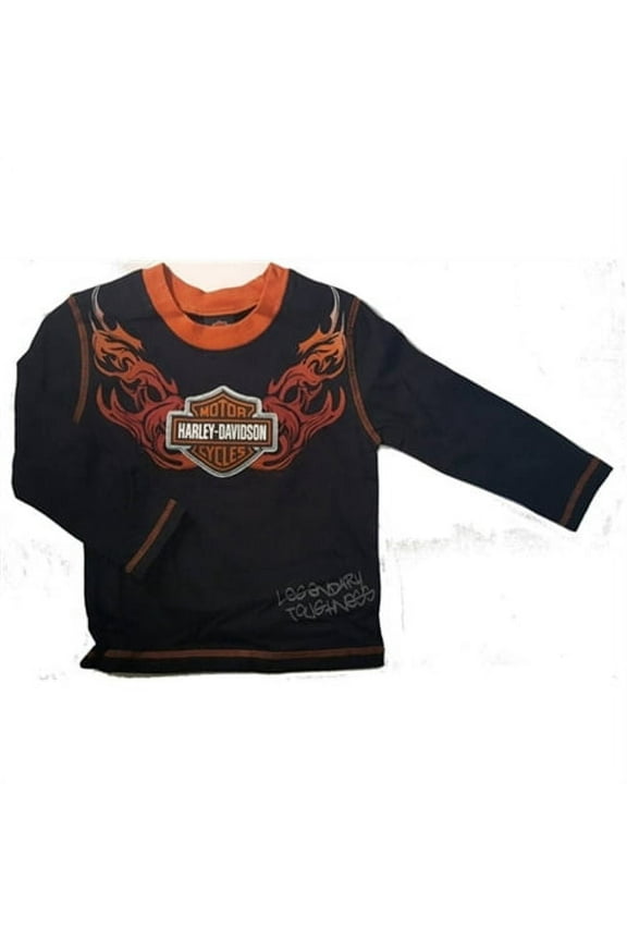 Toddler Boy's Long Sleeve Flame T-Shirt, Size 2T