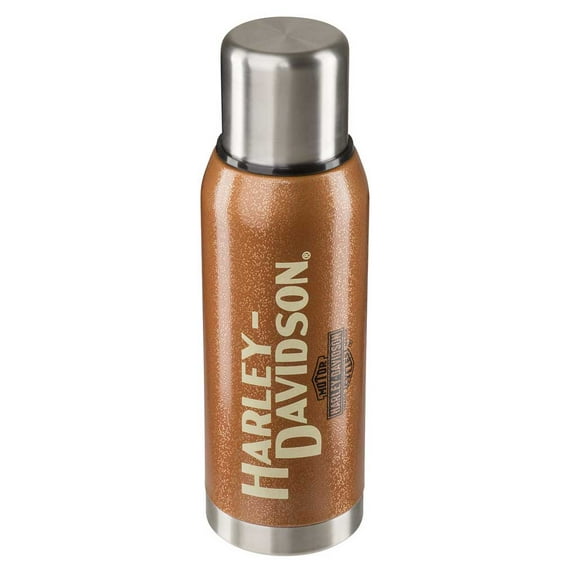 Harley-Davidson Trademark Bar & Shield Logo Stainless Steel Thermos - Orange, Harley Davidson