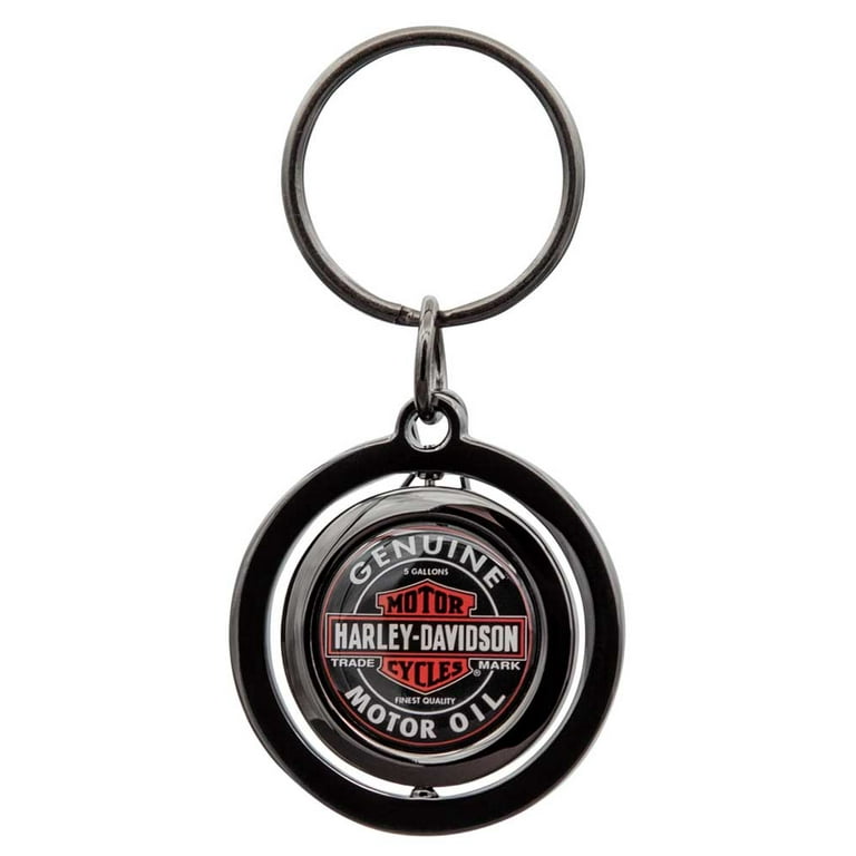Harley Davidson Vintage Genuine Motor Oil Logo Spinner Key Chain