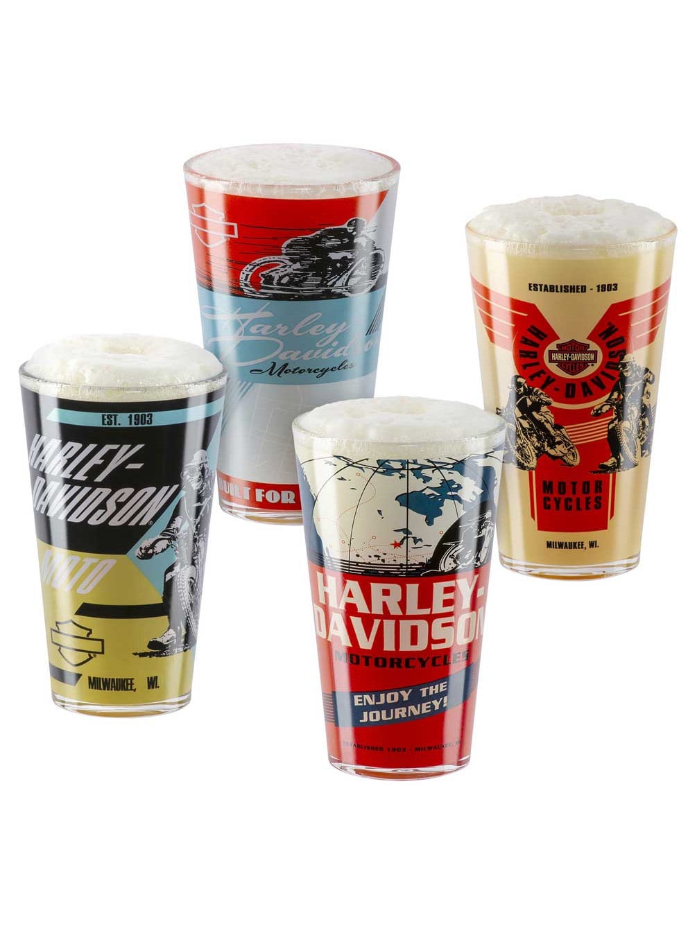 Harley davidson drinking glasses sale