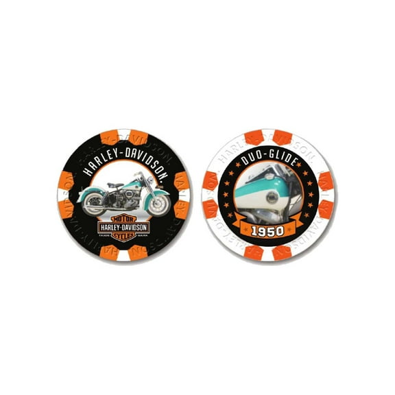 Harley-Davidson Vintage Series 12 - 1950 Duo-Glide Collectible Poker Chips, Harley Davidson