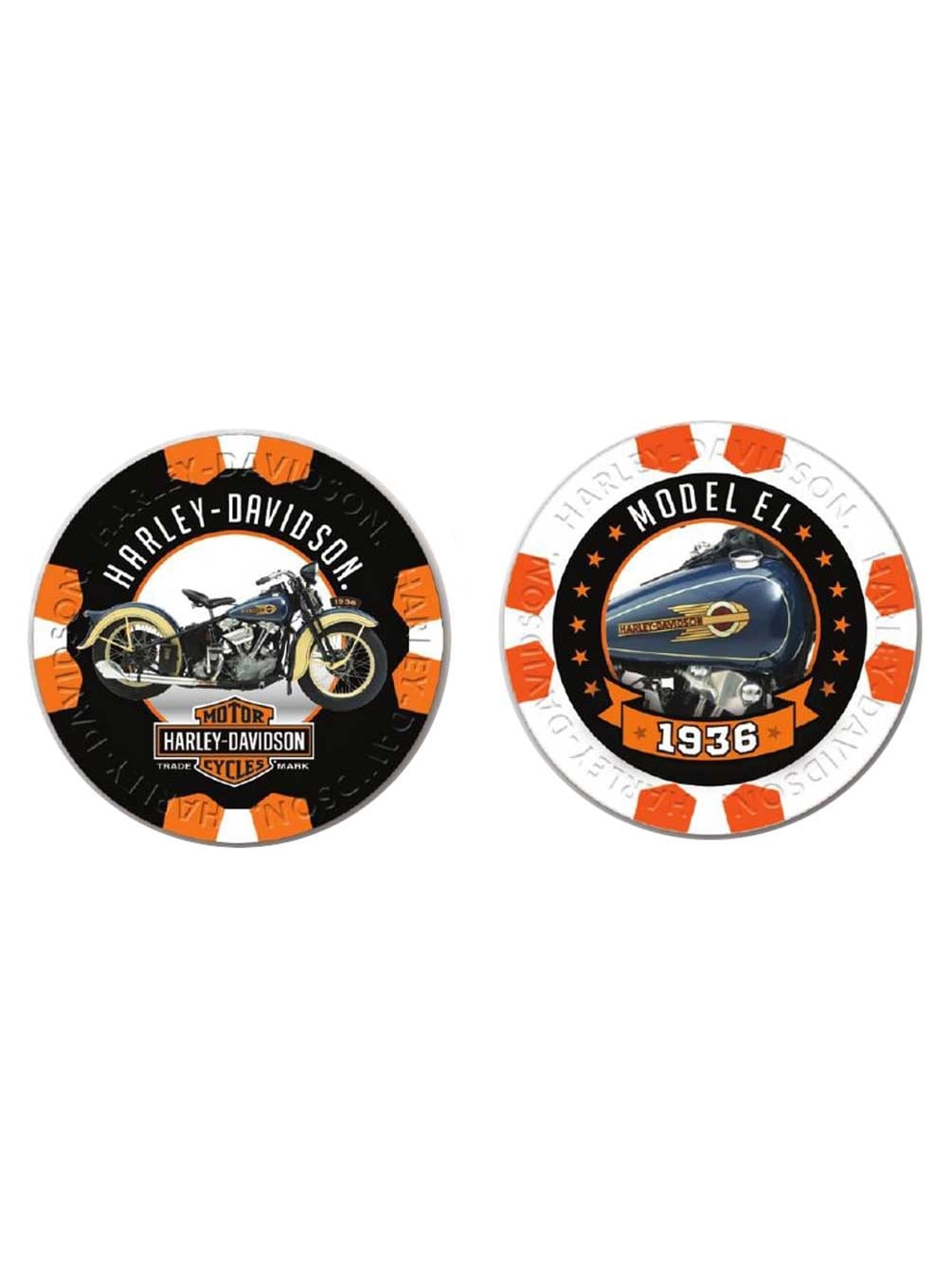 Harley-Davidson Vintage Series 8 - 1936 Model EL Collectible Poker Chips, Harley Davidson