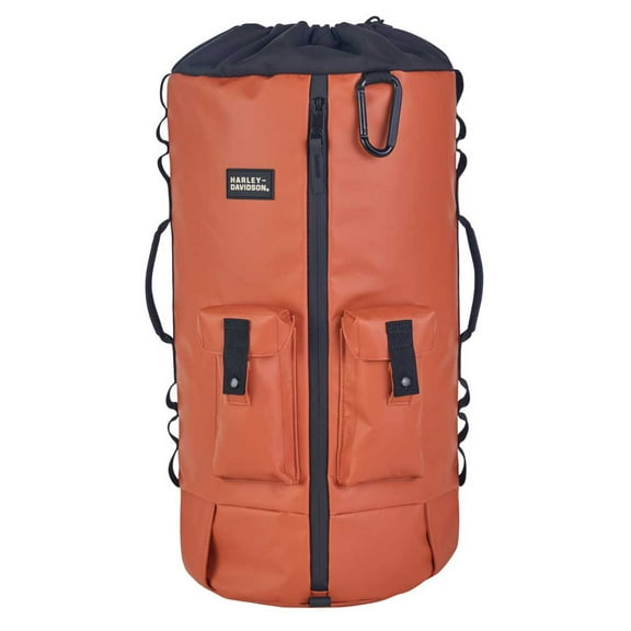 Harley-Davidson Water-Resistant Drawstring Hybrid Duffel/Backpack - Vintage Rust, Harley Davidson