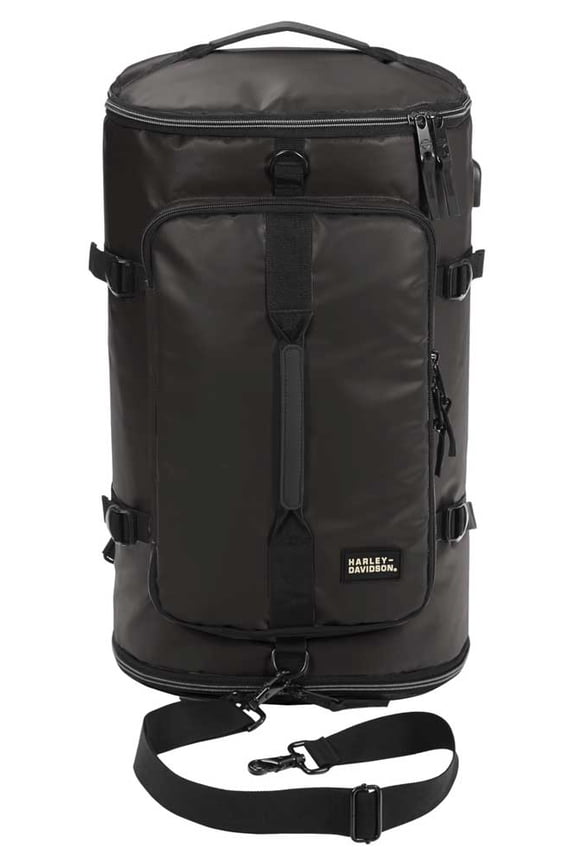 Water-Resistant Travel Hybrid Duffel Bag/Backpack - Black, Harley Davidson