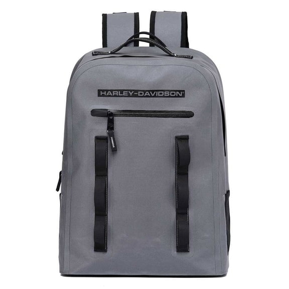 Harley-Davidson Waterproof Backpack, H-D Logo & Adjustable Straps - Silver, Harley Davidson