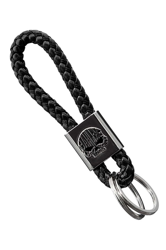 Willie G Skull Logo Vinyl Braided Strap Key Chain - Black, Harley Davidson