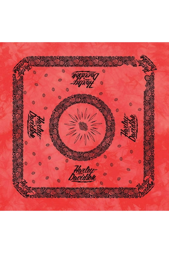 Women's Bandana H-D Lightning Paisley Design Coral BA10507