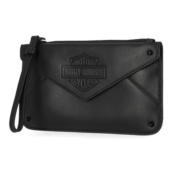 Harley-Davidson Women's Bar & Shield Cone Stud Wristlet Clutch - Black, Harley Davidson