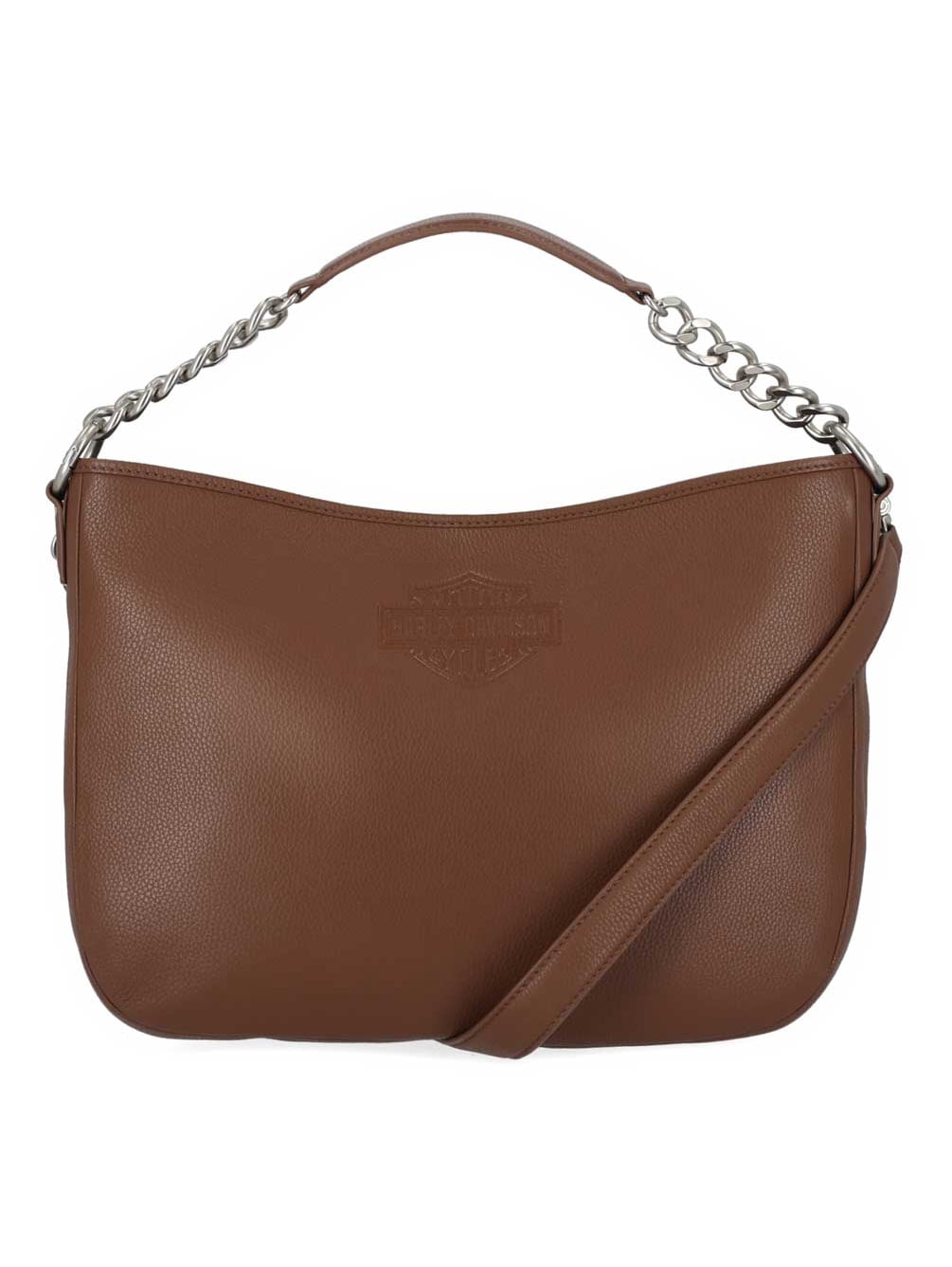 Harley-Davidson Women's Bar & Shield Leather Chain Strap Hobo Purse - Cognac, Harley Davidson