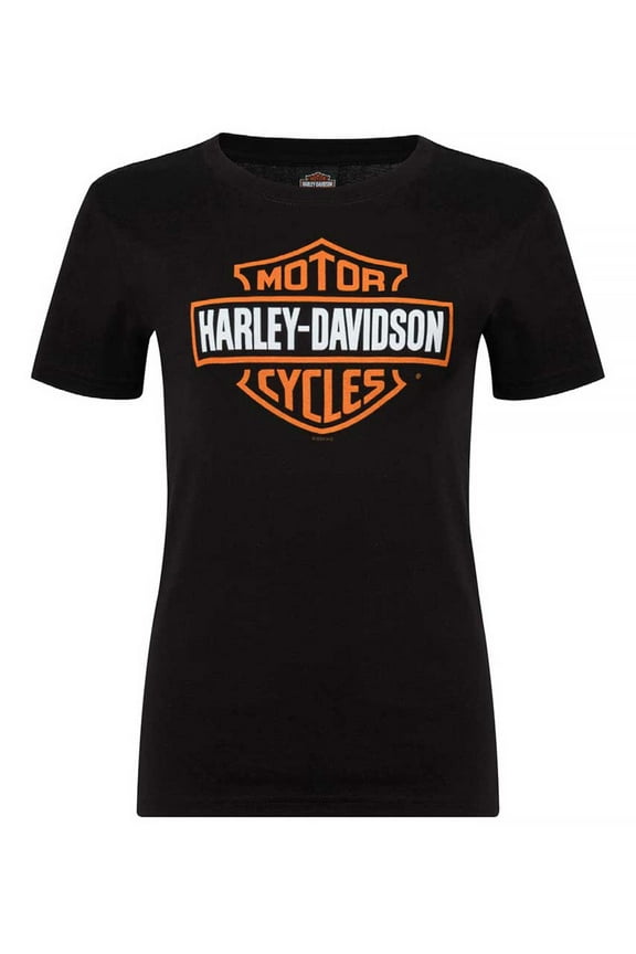 Women's Bar & Shield Logo On Black Short Sleeve T-Shirt (3XL), Harley Davidson