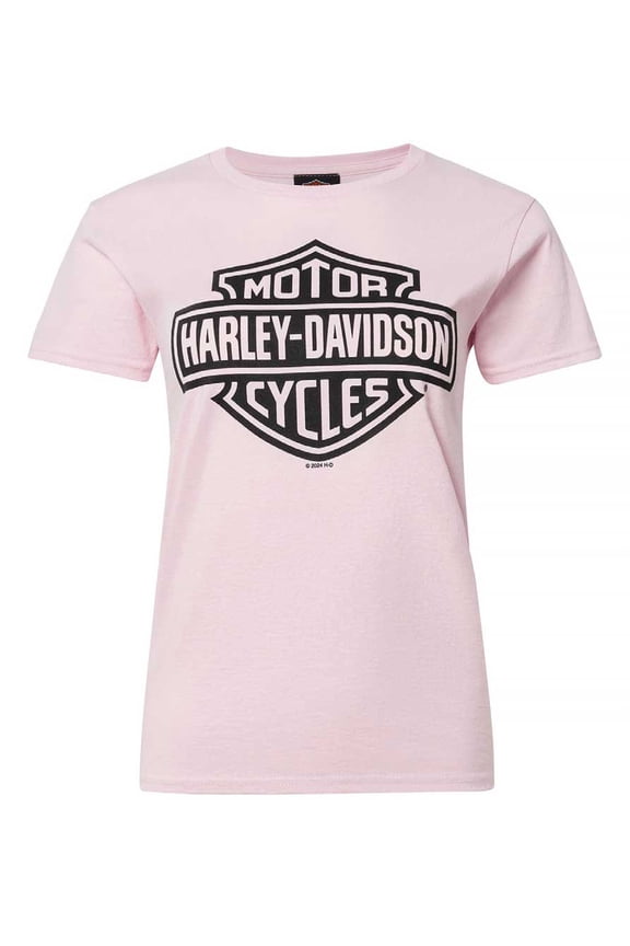 Women's Bar & Shield Logo Short Sleeve Crew-Neck Tee, Pink (3XL), Harley Davidson