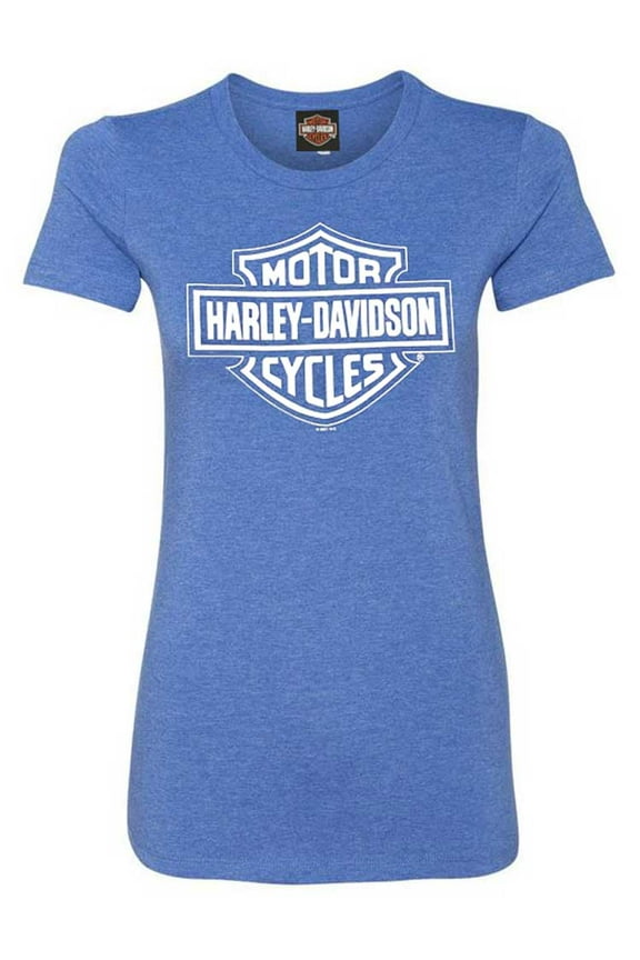Women's Blue Reign B&S Short Sleeve Crew-Neck Tee - Royal (L), Harley Davidson