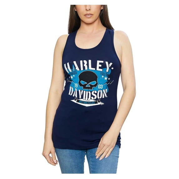 Harley-Davidson Women's Charged Willie G Scoop Neck Sleeveless Tank Top (L), Harley Davidson
