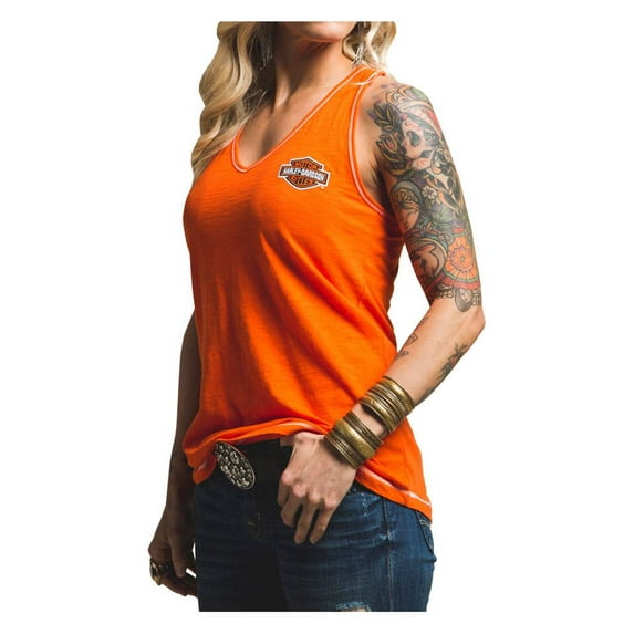 Harley-Davidson Women's Chasing Freedom Sleeveless Tank, Orange H329-HB7L (XXL), Harley Davidson