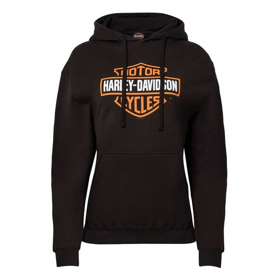 Harley-Davidson Women's Classic Bar & Shield Logo Pullover Hoodie, Black (2XL), Harley Davidson