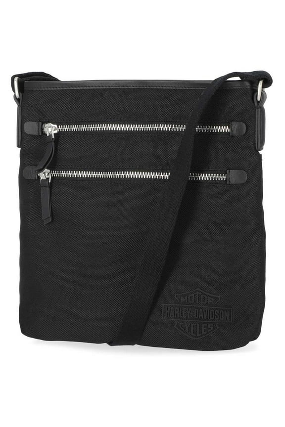 Women's Classic Codura Genuine Leather/Canvas Crossbody Purse, Harley Davidson