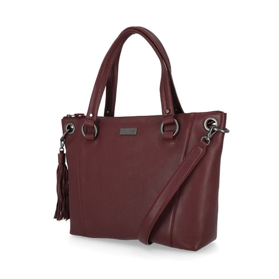 Harley-Davidson Women's Classic Leather Satchel Adjustable Shoulder Bag - Red, Harley Davidson