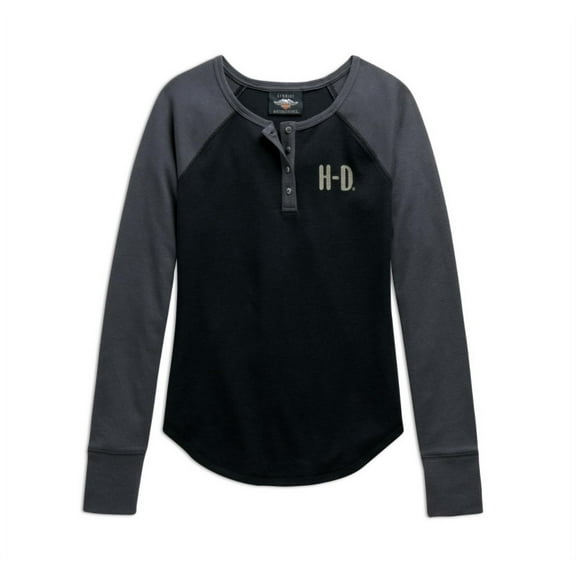 Harley-Davidson Women's Colorblock Henley - 98764-20VW - Small