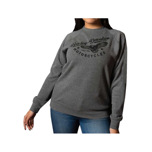 Harley-Davidson Women's Drawn Eagle Poly-Blend Pullover Fleece Sweatshirt (3XL), Harley Davidson