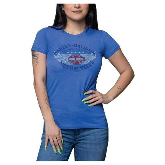 Harley-Davidson Women's Embellished Anthem Short Sleeve Crew-Neck Tee (L), Harley Davidson
