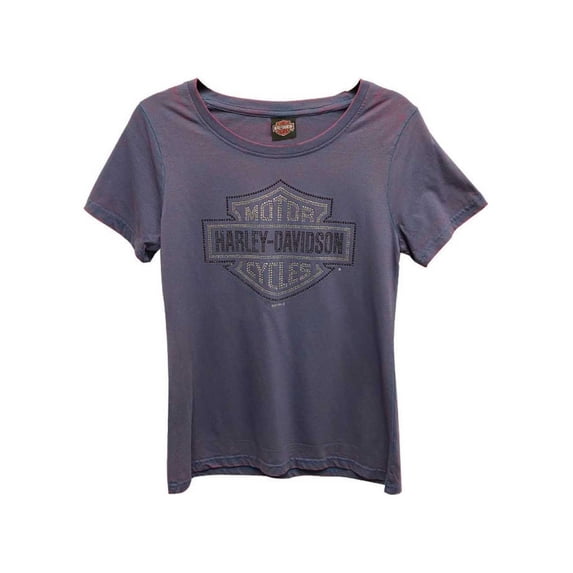 Harley-Davidson Women's Embellished B&S Short Sleeve Tee - Dragonberry (XS), Harley Davidson