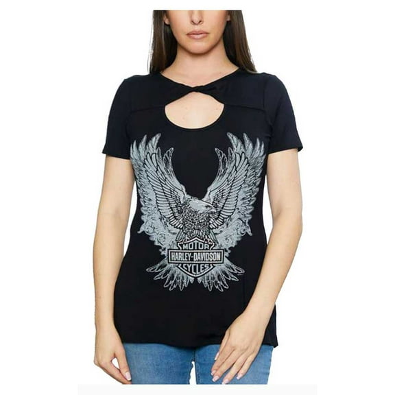 Harley-Davidson Women's Embellished Verts Eagle Crew-Neck Short Sleeve Tee (M), Harley Davidson