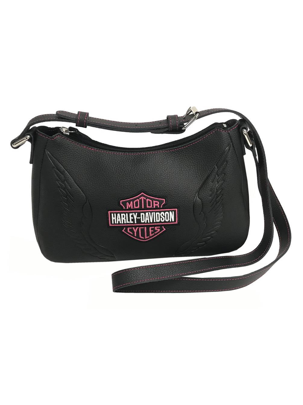 Harley-Davidson Women's Embroidered B&S Shoulder Bag, Black