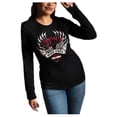 thumbnail image 1 of Harley-Davidson Women's Foiled Wings Vibe Long Sleeve Cotton Shirt - Black (M), Harley Davidson, 1 of 2