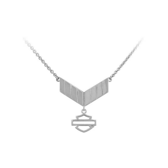 Harley-Davidson Women's Insignia Open Bar & Shield Necklace, Sterling Silver, Harley Davidson