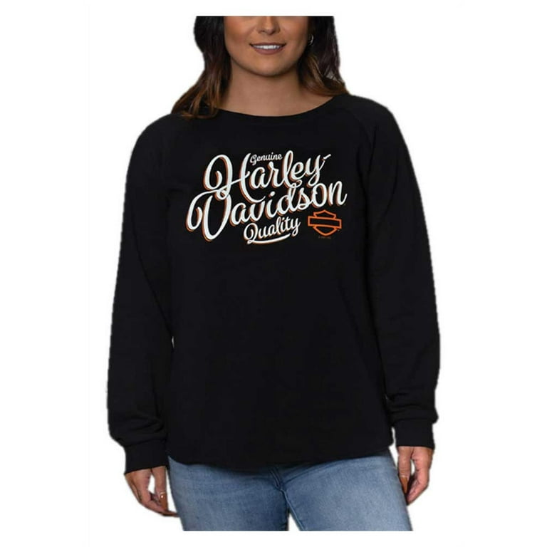 Harley Davidson Women s Moonshine Crew Neck Pullover Fleece Sweatshirt XS Harley Davidson Walmart