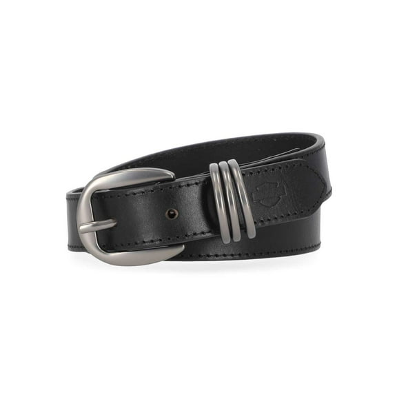 Harley-Davidson Women's Multi Keeper D Ring B&S Genuine Leather Belt - Black (M), Harley Davidson