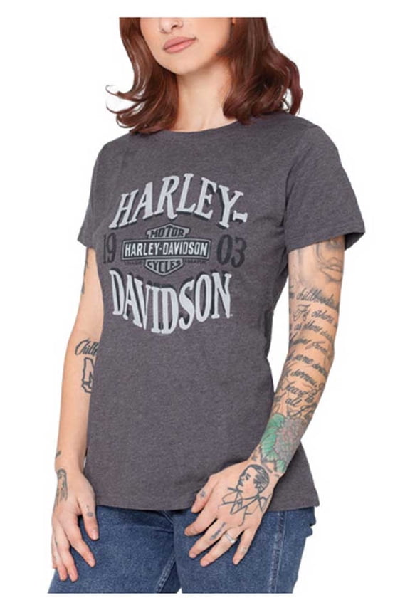 Women's New Vintage Short Sleeve Crew-Neck Tee - Nine Iron (L), Harley Davidson
