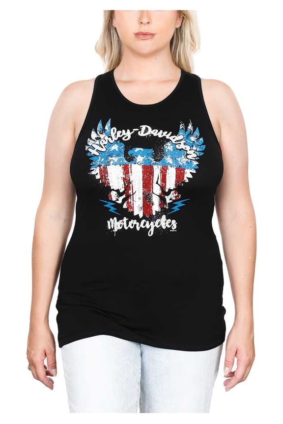 Women's Old Glory Eagle Racerback Sleeveless Tank Top (XL), Harley Davidson