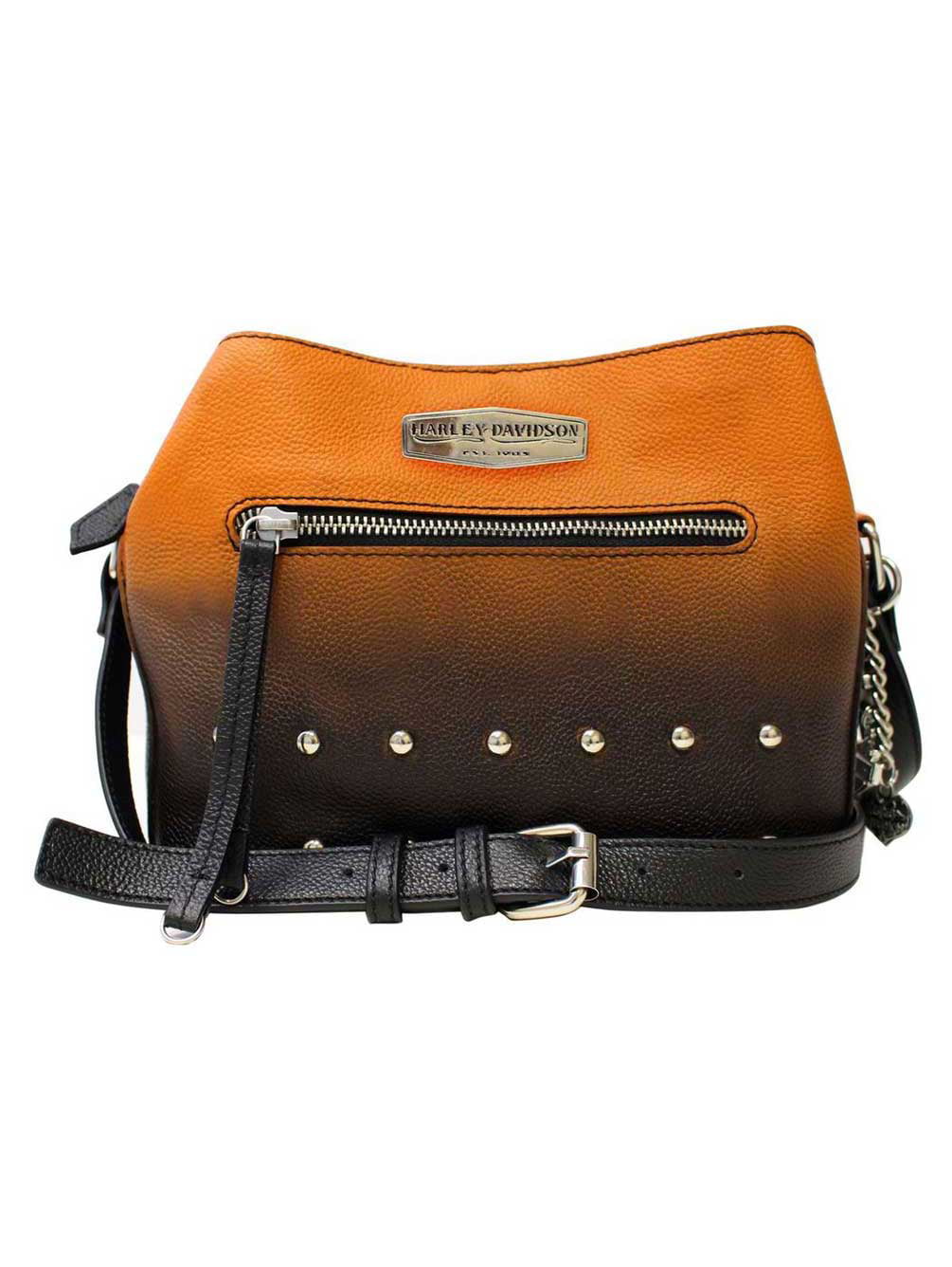 Harley Davidson orange leather purse