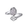 thumbnail image 1 of Harley-Davidson Women's Oval Silver Drusy w/ B&S Logo Ring - Silver HDR0521 (8), Harley Davidson, 1 of 3