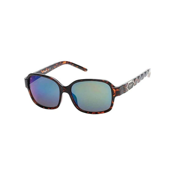 Harley-Davidson Women's Quilted Temple Sunglasses, Tortoise Frame/Green Lens, Harley Davidson