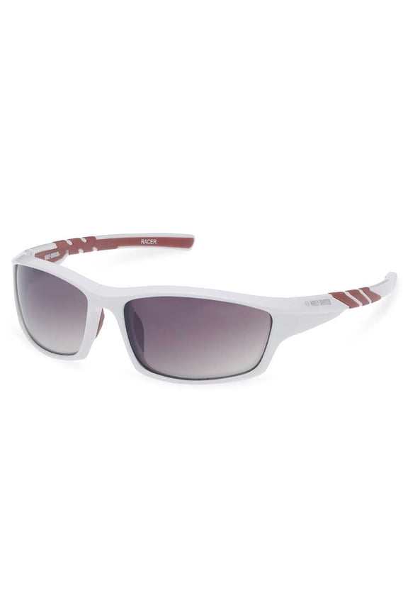 Women's Racer Square Sunglasses, Shiny White Plastic Frames, Harley Davidson