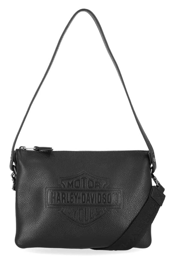 Women's Rebel Pebble Bar & Shield Crossbody Bag - Black, Harley Davidson
