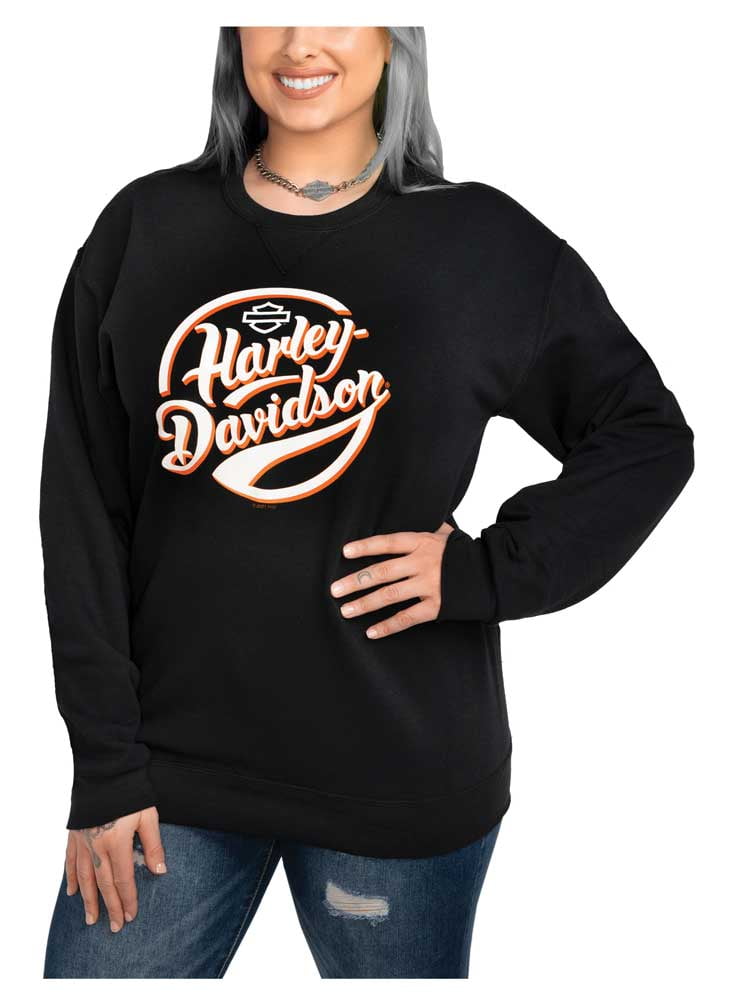 Harley-Davidson Women's Retro Circle Crew Neck Fleece Pullover ...