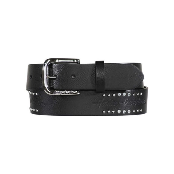 Harley-Davidson Women's Rockers Rhinestones Genuine Leather Belt - Black (M), Harley Davidson